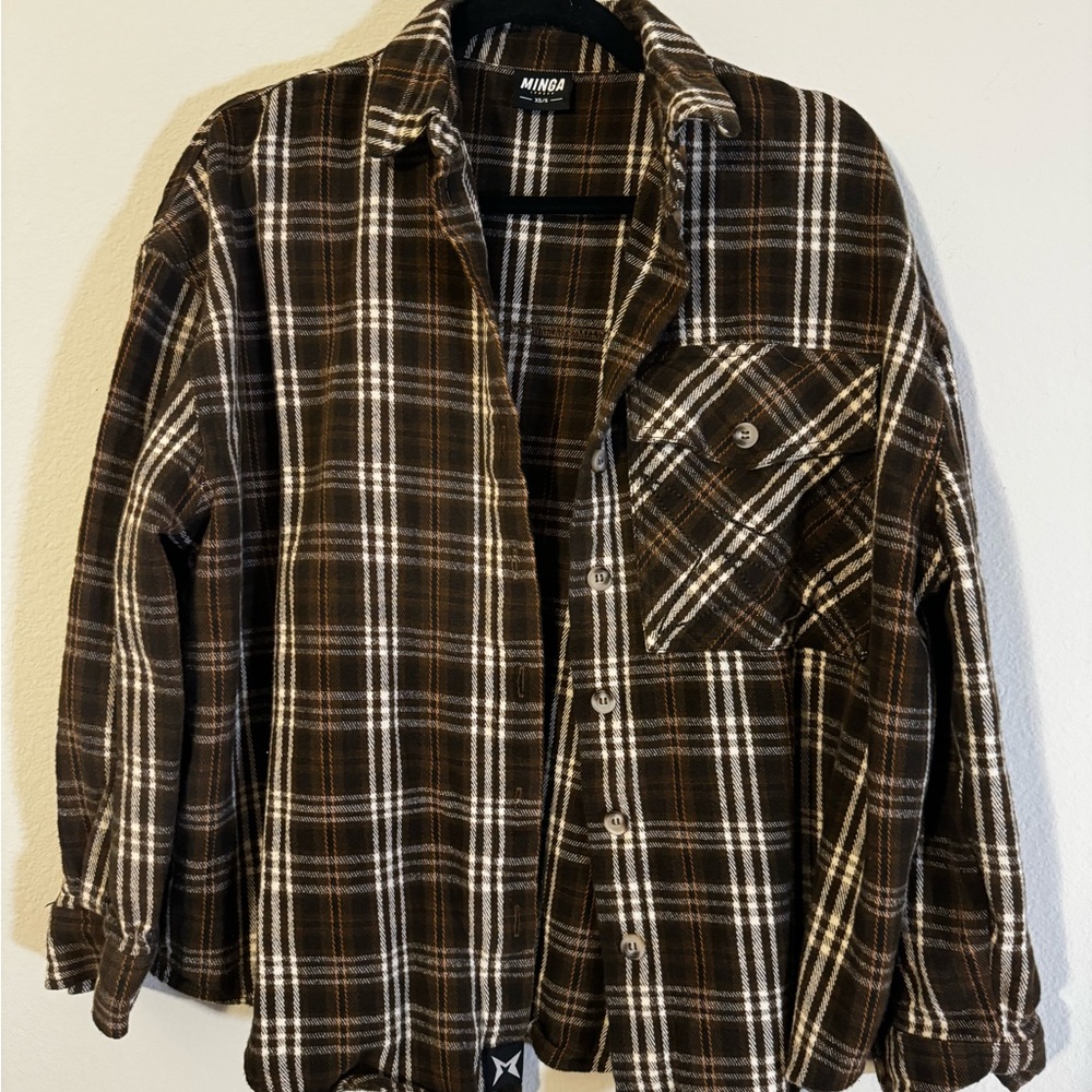 Minga London HARPER BROWN PLAID SHIRT